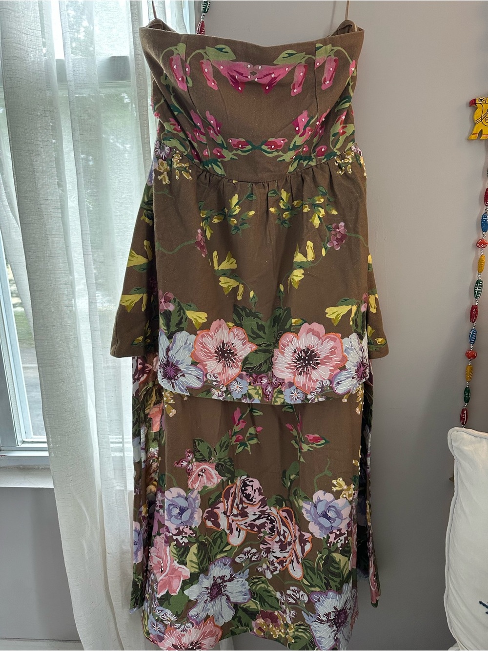 Daisy Dress - Carmel Victorian Floral Midi Dress